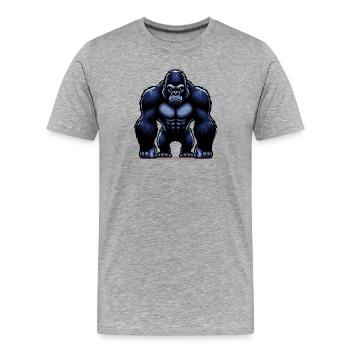 Gorilla - Men's Premium Organic T-Shirt - heather grey - Front - Damien (186cm)