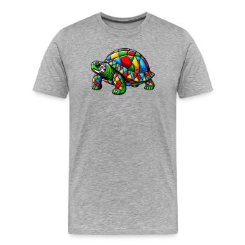 Harlequin Tortoise - Men's Premium Organic T-Shirt - heather grey - Front - Damien (186cm)