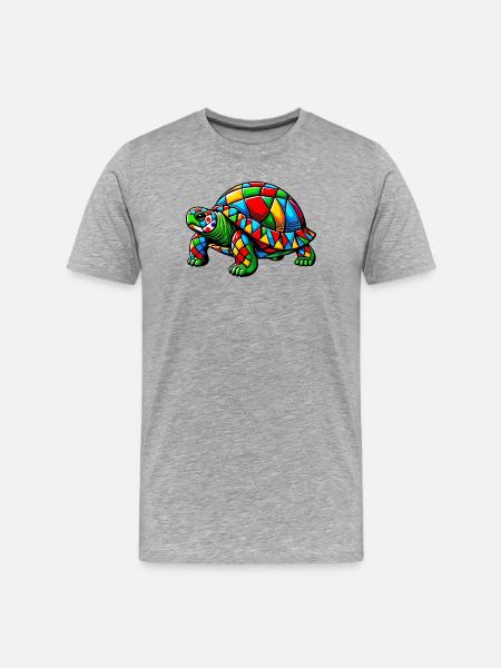Harlequin Tortoise - Men's Premium Organic T-Shirt - heather grey