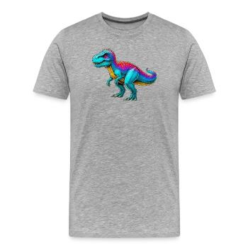 Dinosaurier - Männer Premium Bio T-Shirt - Grau meliert - Vorne - Damien (186cm)