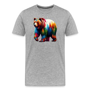 Ours - T-shirt bio Premium Homme - gris chiné - Devant - Damien (186cm)