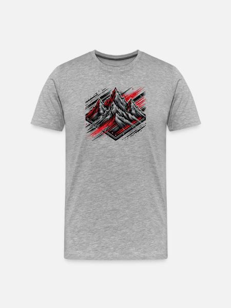 Schroffe Berge - Männer Premium Bio T-Shirt - Grau meliert
