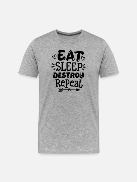 Kinder Humor lustige Sprüche - Männer Premium Bio T-Shirt - Grau meliert