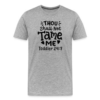 Kleinkind Kinder Spruch - Männer Premium Bio T-Shirt - Grau meliert - Vorne - Damien (186cm)