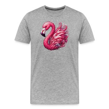 Flamant - T-shirt bio Premium Homme - gris chiné - Devant - Damien (186cm)