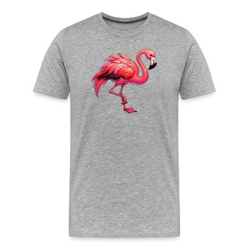 Flamant - T-shirt bio Premium Homme - gris chiné - Devant - Damien (186cm)