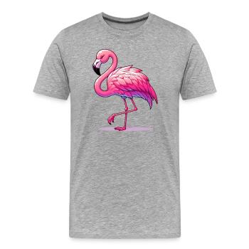Flamant - T-shirt bio Premium Homme - gris chiné - Devant - Damien (186cm)