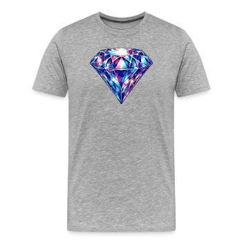 Diamant - Männer Premium Bio T-Shirt - Grau meliert - Vorne - Damien (186cm)