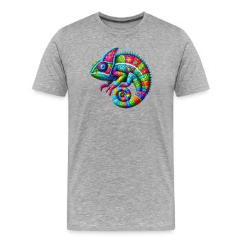 Chameleon - Men's Premium Organic T-Shirt - heather grey - Front - Damien (186cm)