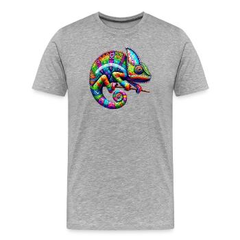 Caméléon - T-shirt bio Premium Homme - gris chiné - Devant - Damien (186cm)