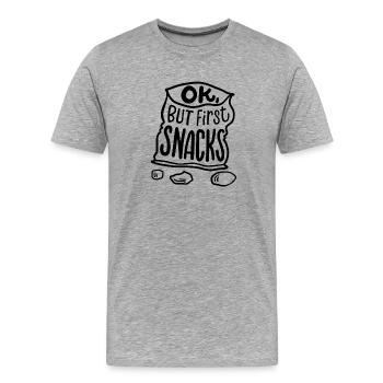 Snack Feinschmecker Essensliebhaber - Männer Premium Bio T-Shirt - Grau meliert - Vorne - Damien (186cm)