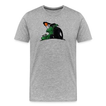 1292 DRAWSMALL GRÜN - Männer Premium Bio T-Shirt - Grau meliert - Vorne - Damien (186cm)