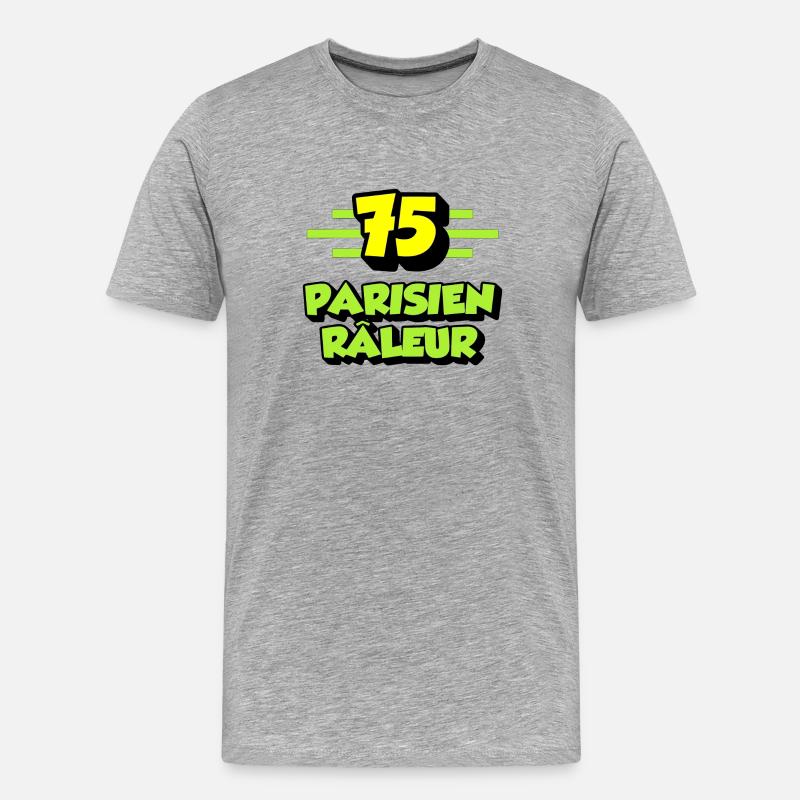 Sich beschwerender Pariser - Männer Premium Bio T-Shirt - Grau meliert