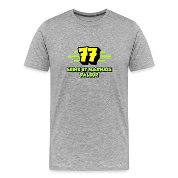 Klage an Seine und Marne - Männer Premium Bio T-Shirt - Grau meliert - Vorne - Damien (186cm)