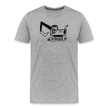 Baggerfahrer für alle Bagger- Helden - Männer Premium Bio T-Shirt - Grau meliert - Vorne - Damien (186cm)