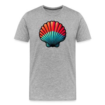 Muschel - Männer Premium Bio T-Shirt - Grau meliert - Vorne - Damien (186cm)