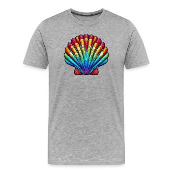 Muschel - Männer Premium Bio T-Shirt - Grau meliert - Vorne - Damien (186cm)