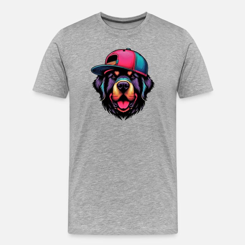 Hund - Männer Premium Bio T-Shirt - Grau meliert