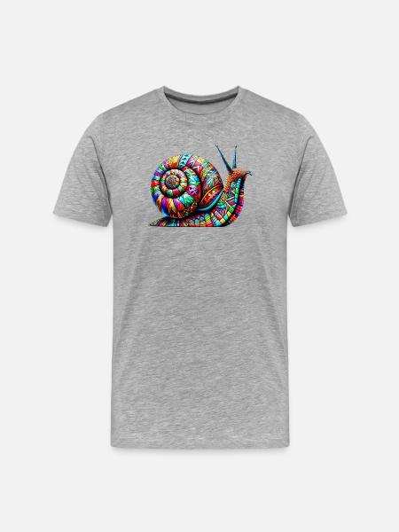 Snail - Men's Premium Organic T-Shirt - heather grey