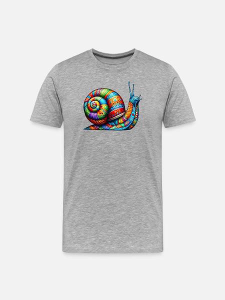 Schnecke - Männer Premium Bio T-Shirt - Grau meliert