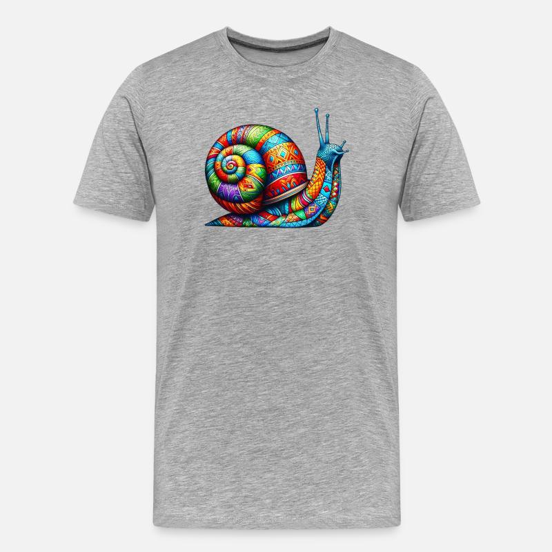 Schnecke - Männer Premium Bio T-Shirt - Grau meliert