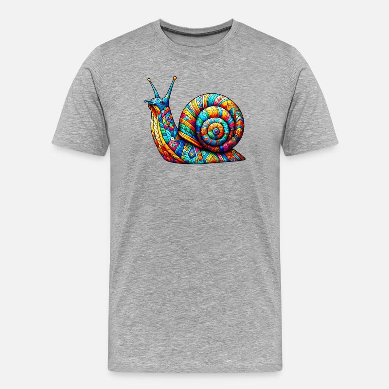 Schnecke - Männer Premium Bio T-Shirt - Grau meliert