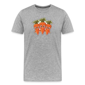 Karla, Kalle and Kim – The Carrot Friends - Men's Premium Organic T-Shirt - heather grey - Front - Damien (186cm)