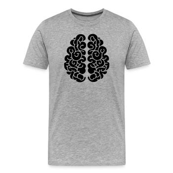 Gehirn - Männer Premium Bio T-Shirt - Grau meliert - Vorne - Damien (186cm)