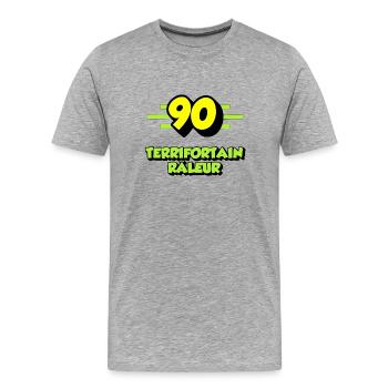 Complaining Terrifortain - Men's Premium Organic T-Shirt - heather grey - Front - Damien (186cm)
