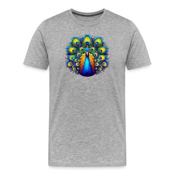 Paon - T-shirt bio Premium Homme - gris chiné - Devant - Damien (186cm)
