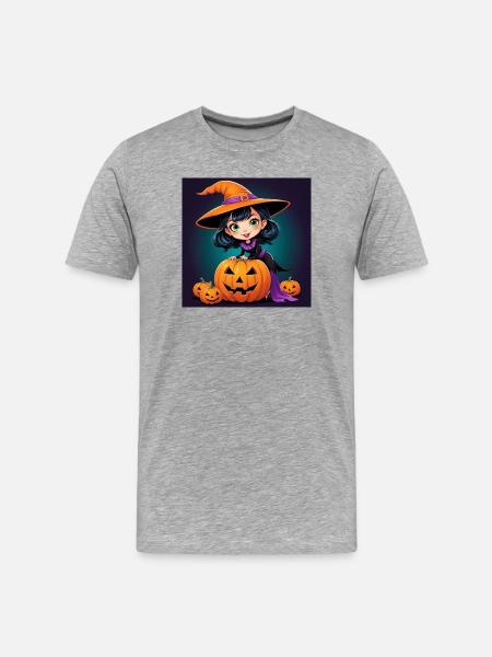 Halloween Witch - Men's Premium Organic T-Shirt - heather grey
