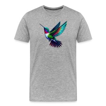 Kolibri - Männer Premium Bio T-Shirt - Grau meliert - Vorne - Damien (186cm)