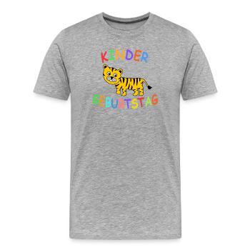 Kindergeburtstag mit Tiger - Männer Premium Bio T-Shirt - Grau meliert - Vorne - Damien (186cm)