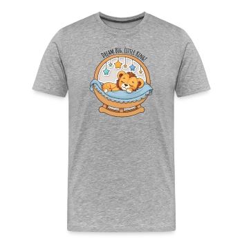 Lion dans le mobile stellaire - T-shirt bio Premium Homme - gris chiné - Devant - Damien (186cm)