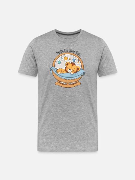 Löwenbaby im Sternenmobile - Männer Premium Bio T-Shirt - Grau meliert