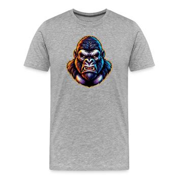 Gorilla - Men's Premium Organic T-Shirt - heather grey - Front - Damien (186cm)