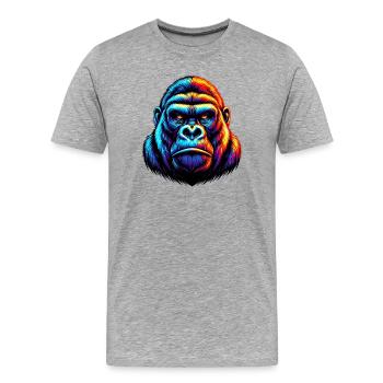 Gorilla - Männer Premium Bio T-Shirt - Grau meliert - Vorne - Damien (186cm)