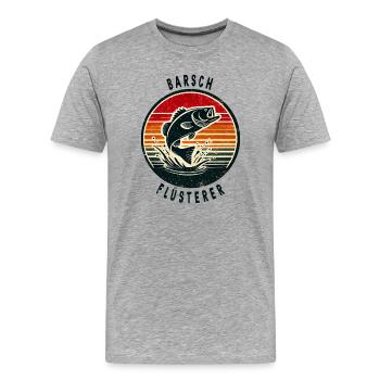 Design Perch Whisper - T-shirt bio Premium Homme - gris chiné - Devant - Damien (186cm)