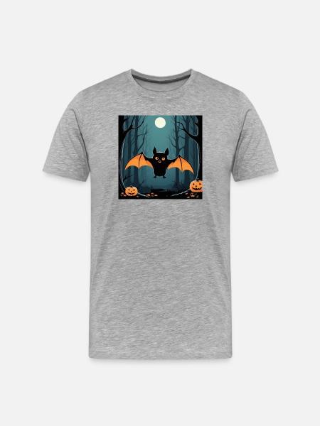 Halloween Bat - Männer Premium Bio T-Shirt - Grau meliert
