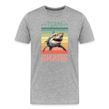 Requin Requin - T-shirt bio Premium Homme - gris chiné - Devant - Damien (186cm)