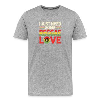 Reggae Jamaica Design - Men's Premium Organic T-Shirt - heather grey - Front - Damien (186cm)