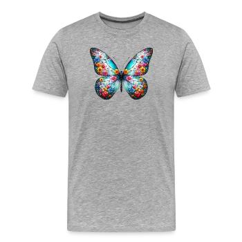 Butterfly - Men's Premium Organic T-Shirt - heather grey - Front - Damien (186cm)