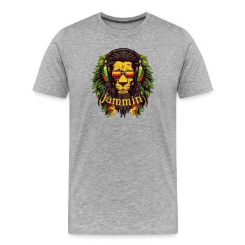 Jammin' - Men's Premium Organic T-Shirt - heather grey - Front - Damien (186cm)
