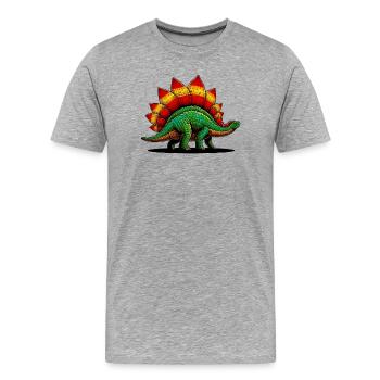 Dinosaur - Men's Premium Organic T-Shirt - heather grey - Front - Damien (186cm)