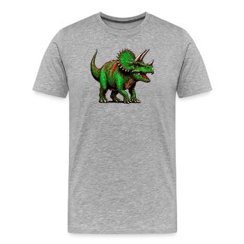 Dinosaure - T-shirt bio Premium Homme - gris chiné - Devant - Damien (186cm)