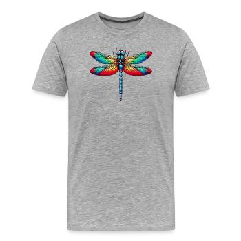 Libelle - Männer Premium Bio T-Shirt - Grau meliert - Vorne - Damien (186cm)