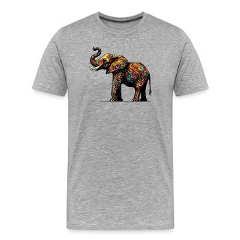 Éléphant - T-shirt bio Premium Homme - gris chiné - Devant - Damien (186cm)