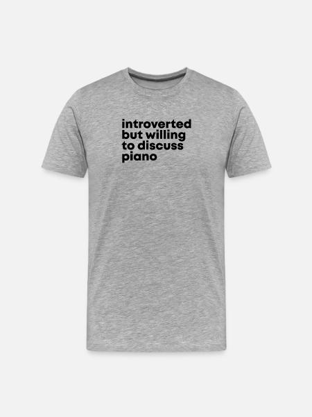 Klavier Klavier Klavier - Männer Premium Bio T-Shirt - Grau meliert