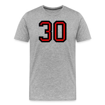 HAPPY BIRTHDAY. HAPPY BIRTHDAY. ANNIVERSARY. - Men's Premium Organic T-Shirt - heather grey - Front - Damien (186cm)