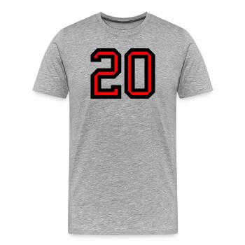 20. 20 YEARS. 20th ANNIVERSARY. 20 YEARS ANNIVERSARY. - Men's Premium Organic T-Shirt - heather grey - Front - Damien (186cm)